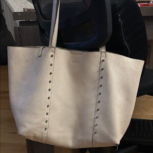 Furla Beige Studded Tote Bag